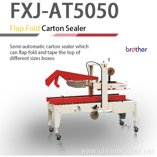 Semi Automatic Top Flap Fold Taping Carton Sealer